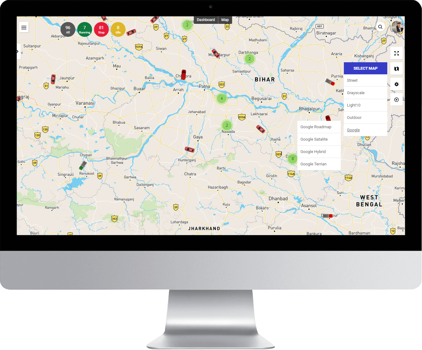 Multiple Map enabled GPS Tracking Software